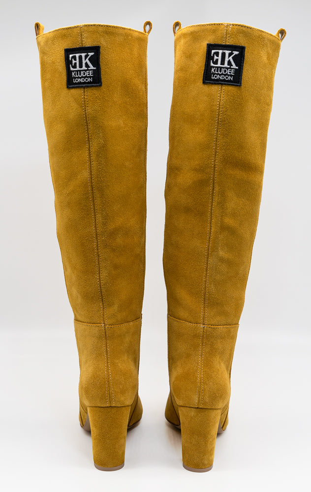 MUSTARD YELLOW KNEE-HIGH BOOTS