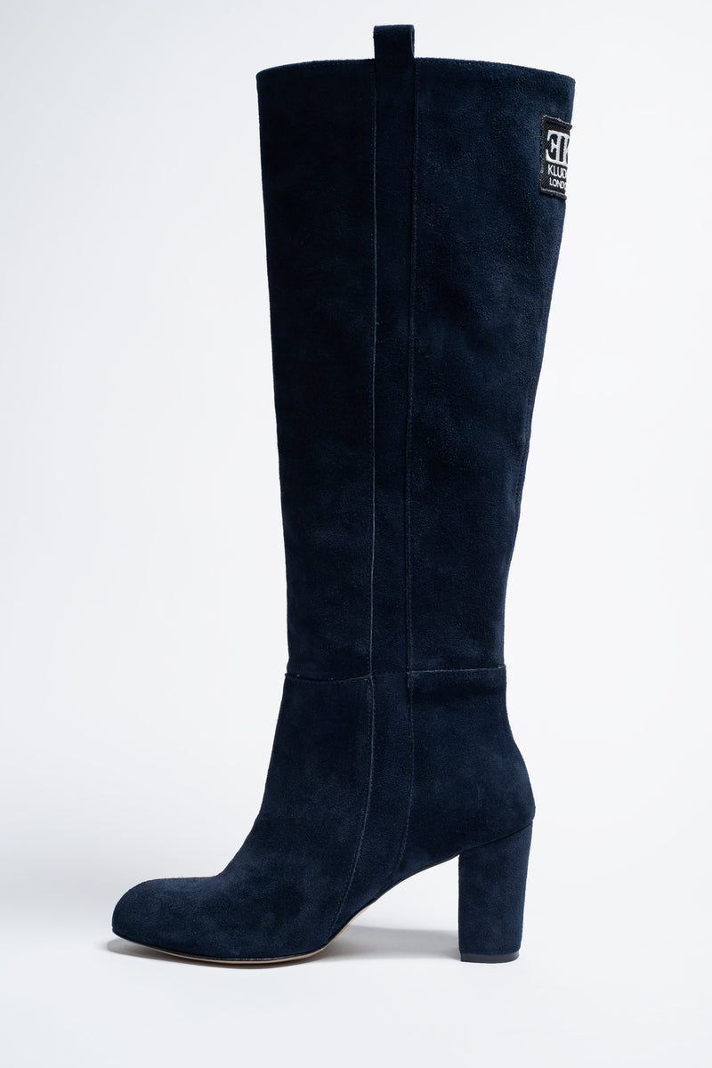 NAVY OVER-KNEE BOOTS