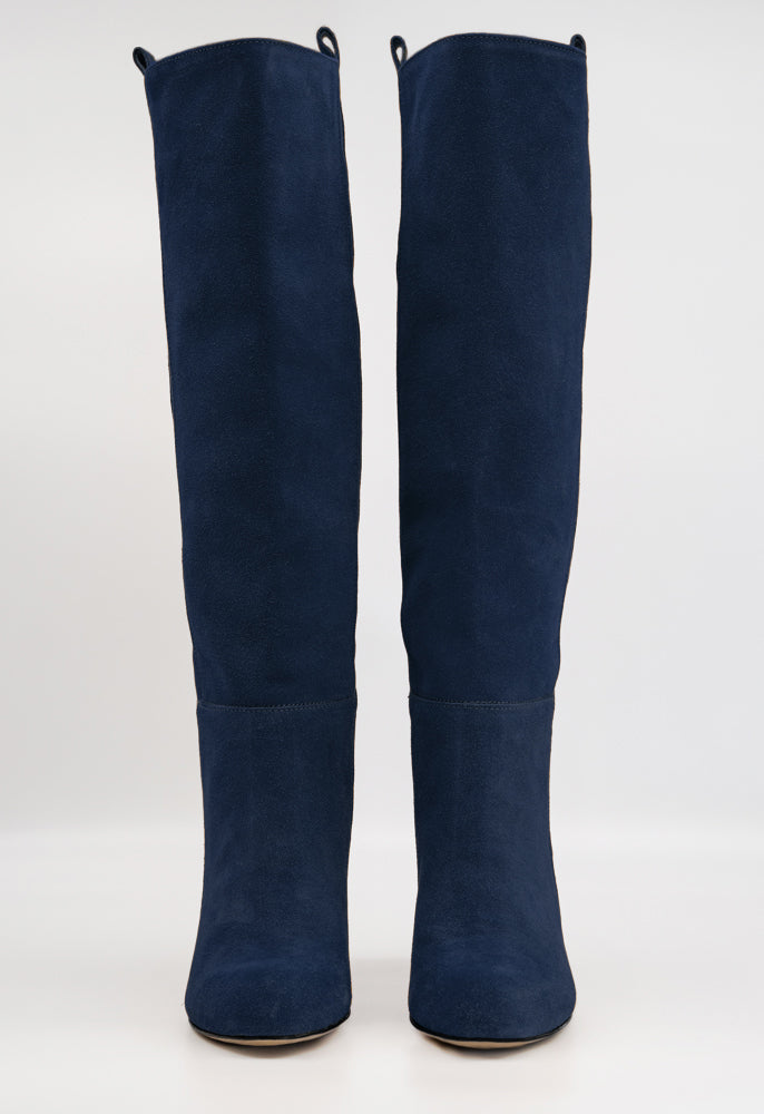 NAVY OVER-KNEE BOOTS