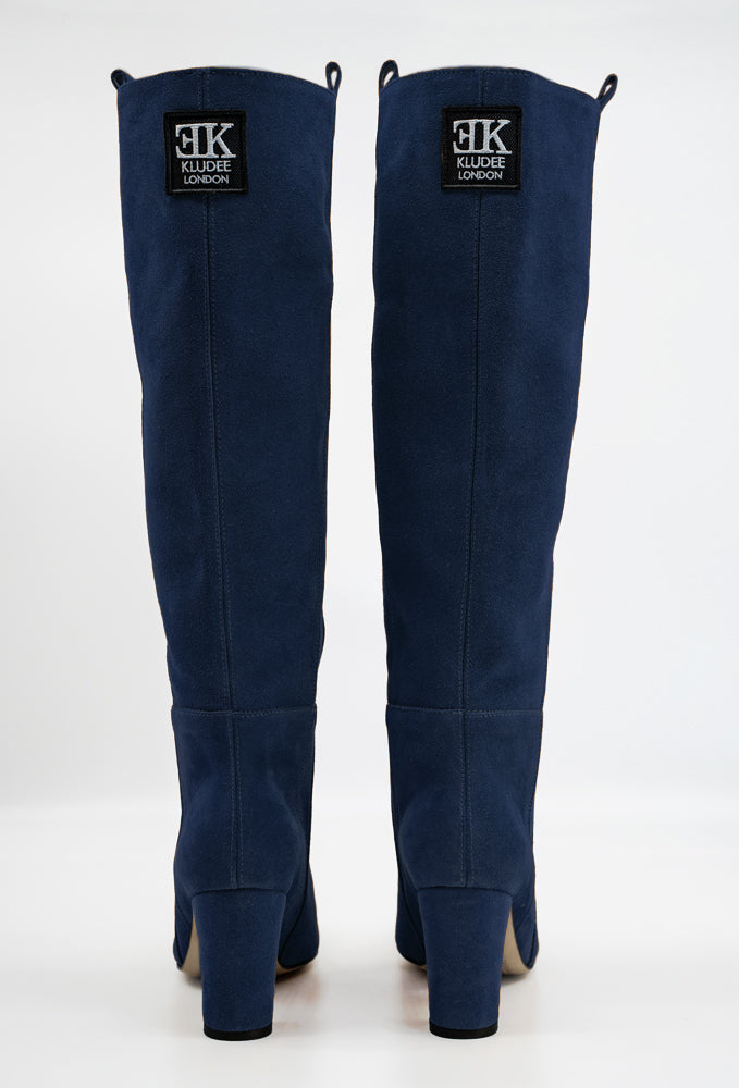 NAVY OVER-KNEE BOOTS