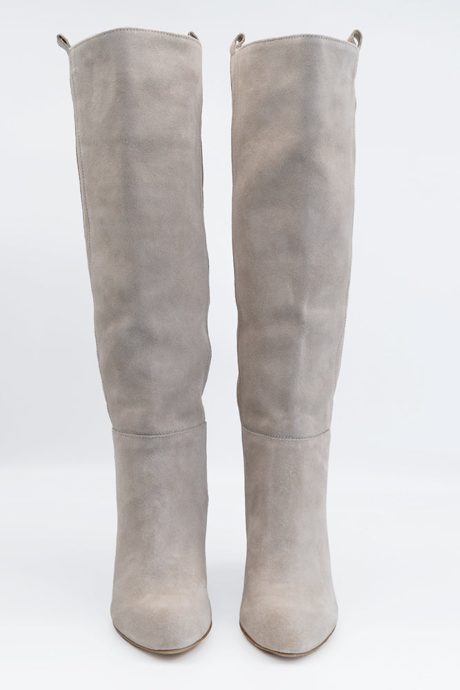 CLASSIC GRAY OVER-KNEE BOOTS